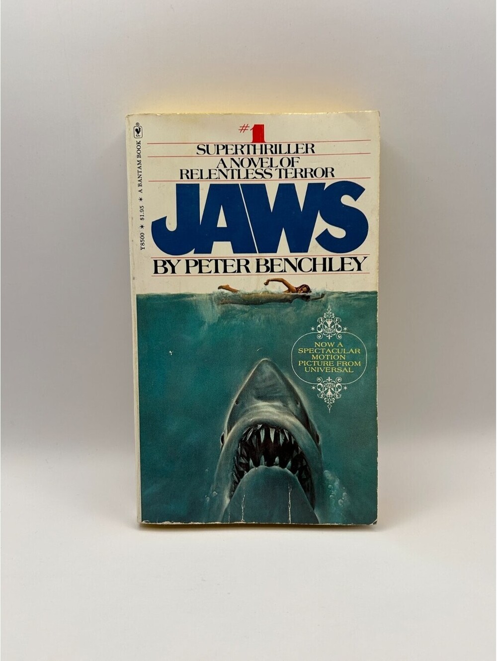 Jaws Peter Benchley 1975 Bantam 25th Printing Movie Tie-In Paperback Y8500